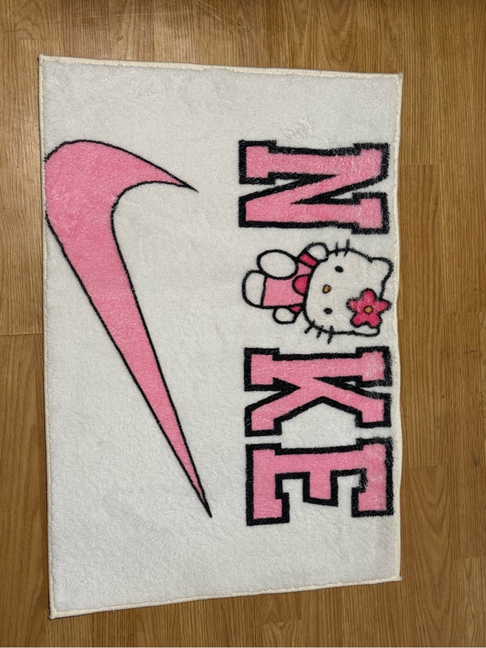 Nike Kids White & Pink Hello Kitty Rug